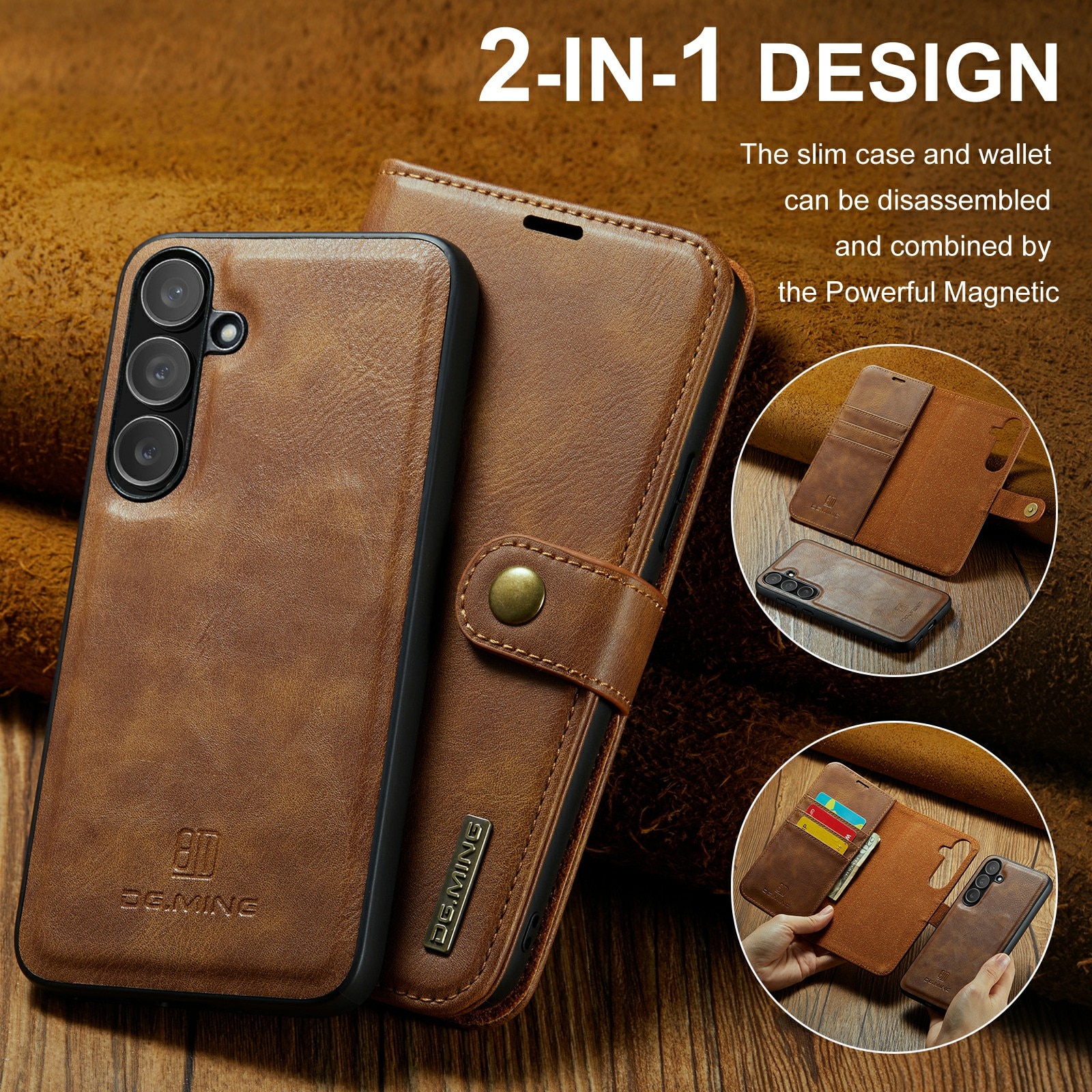 Handytasche Magnetische Samsung Galaxy S25 FE Cognac
