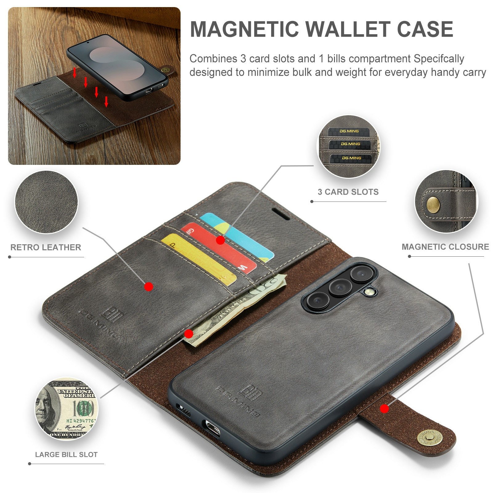 Handytasche Magnetische Samsung Galaxy S25 FE Brown