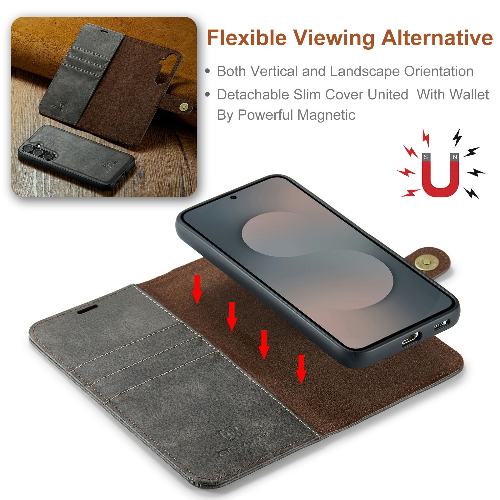 Handytasche Magnetische Samsung Galaxy S25 FE Brown