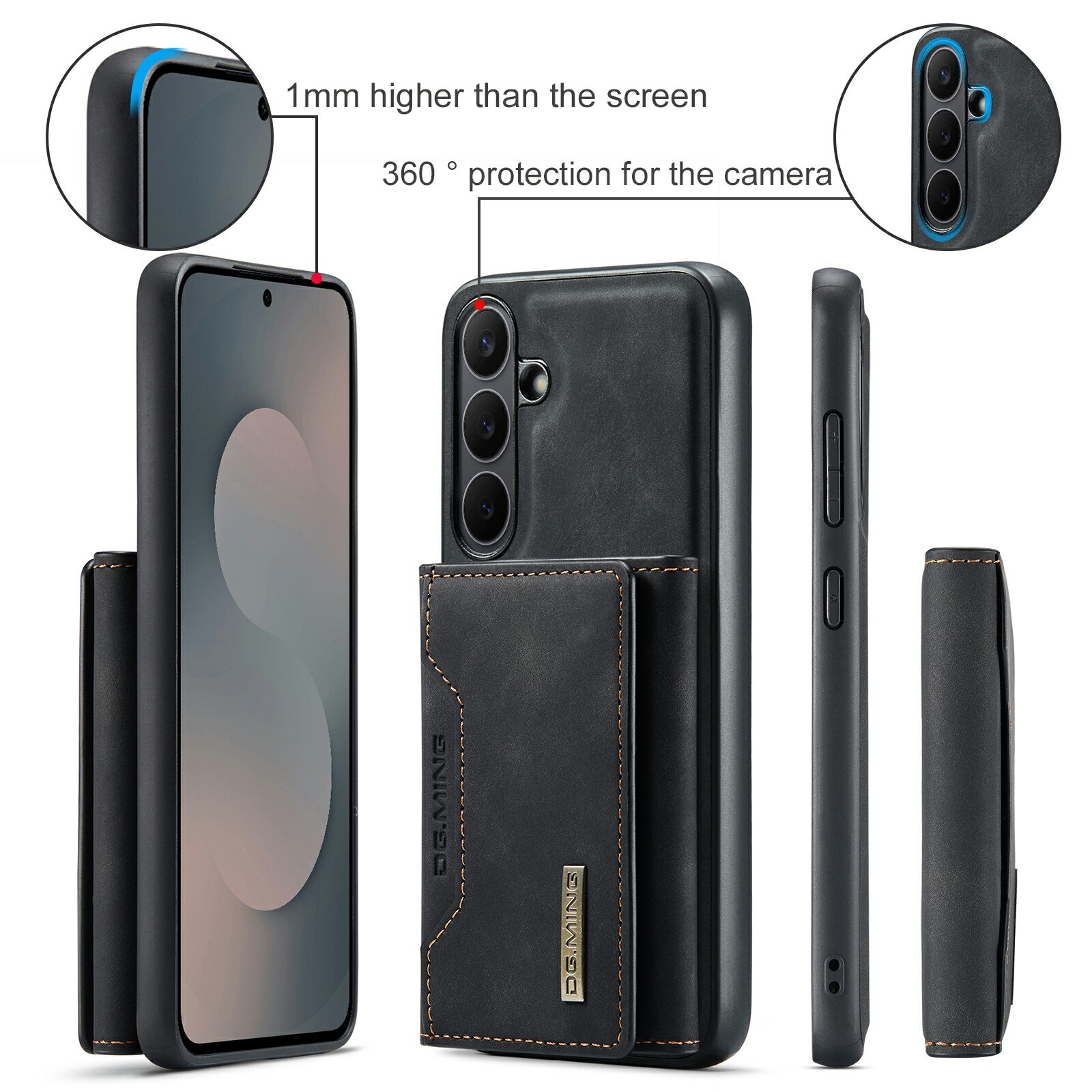 Magnetic Card Slot Case Samsung Galaxy S25 FE Schwarz