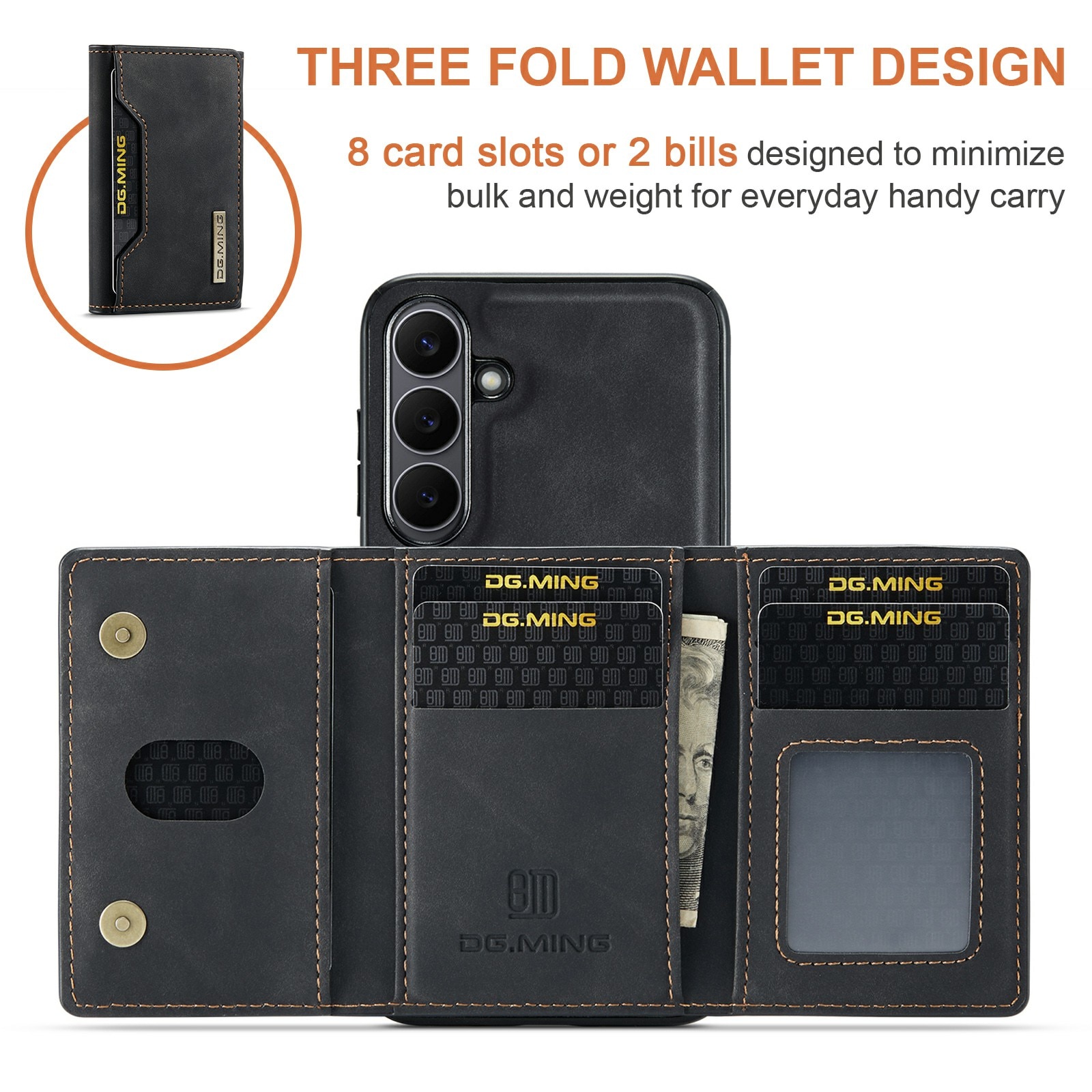 Magnetic Card Slot Case Samsung Galaxy S25 FE Schwarz
