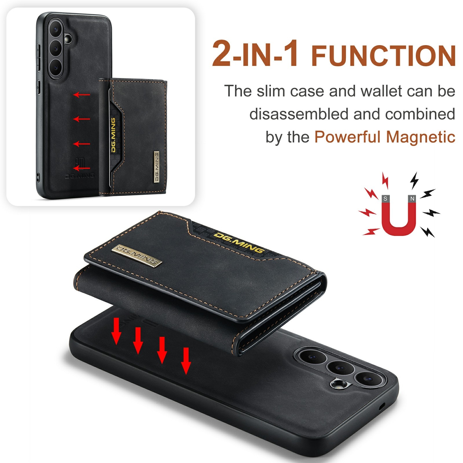 Magnetic Card Slot Case Samsung Galaxy S25 FE Schwarz