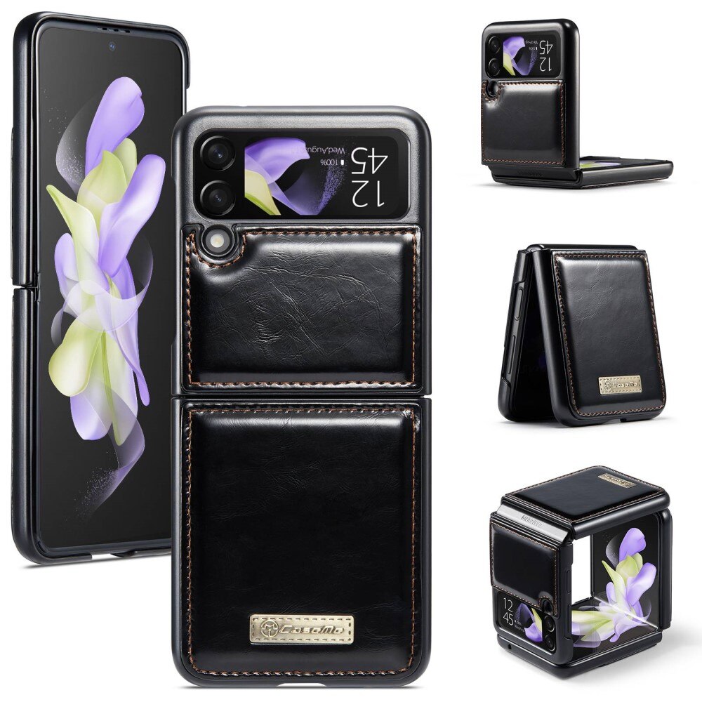 Lederhülle Samsung Galaxy Z Flip 4 Schwarz