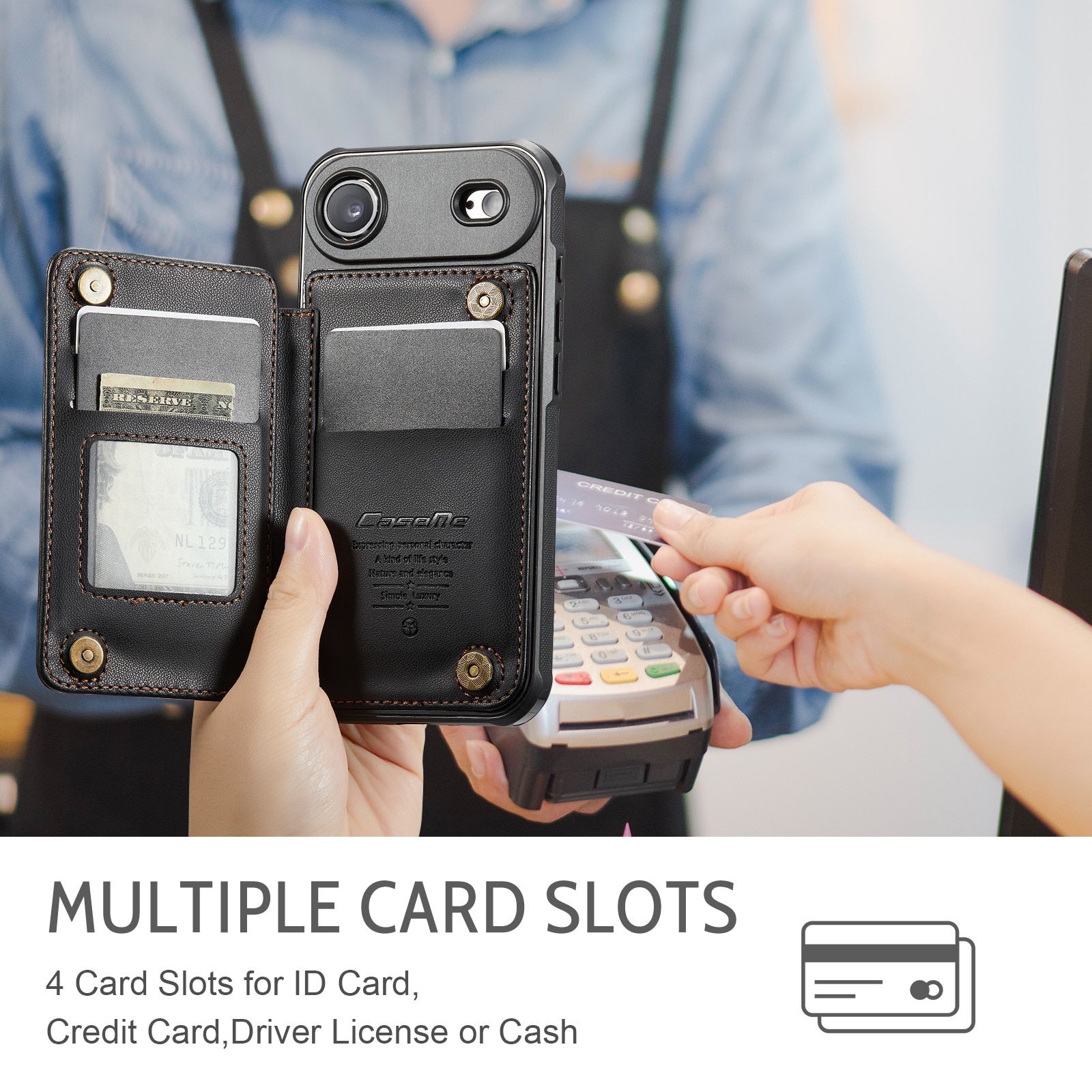 RFID-geschützte Portemonnaie-Hülle iPhone Air schwarz