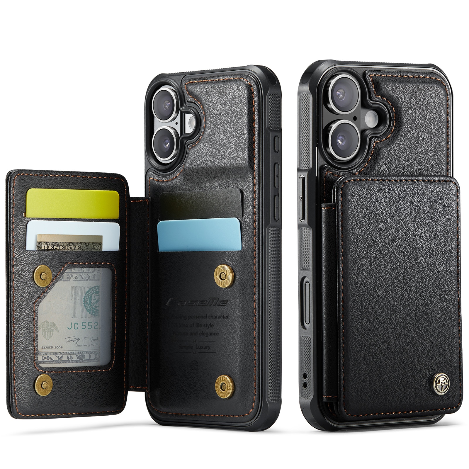 RFID-geschützte Portemonnaie-Hülle iPhone 17 schwarz
