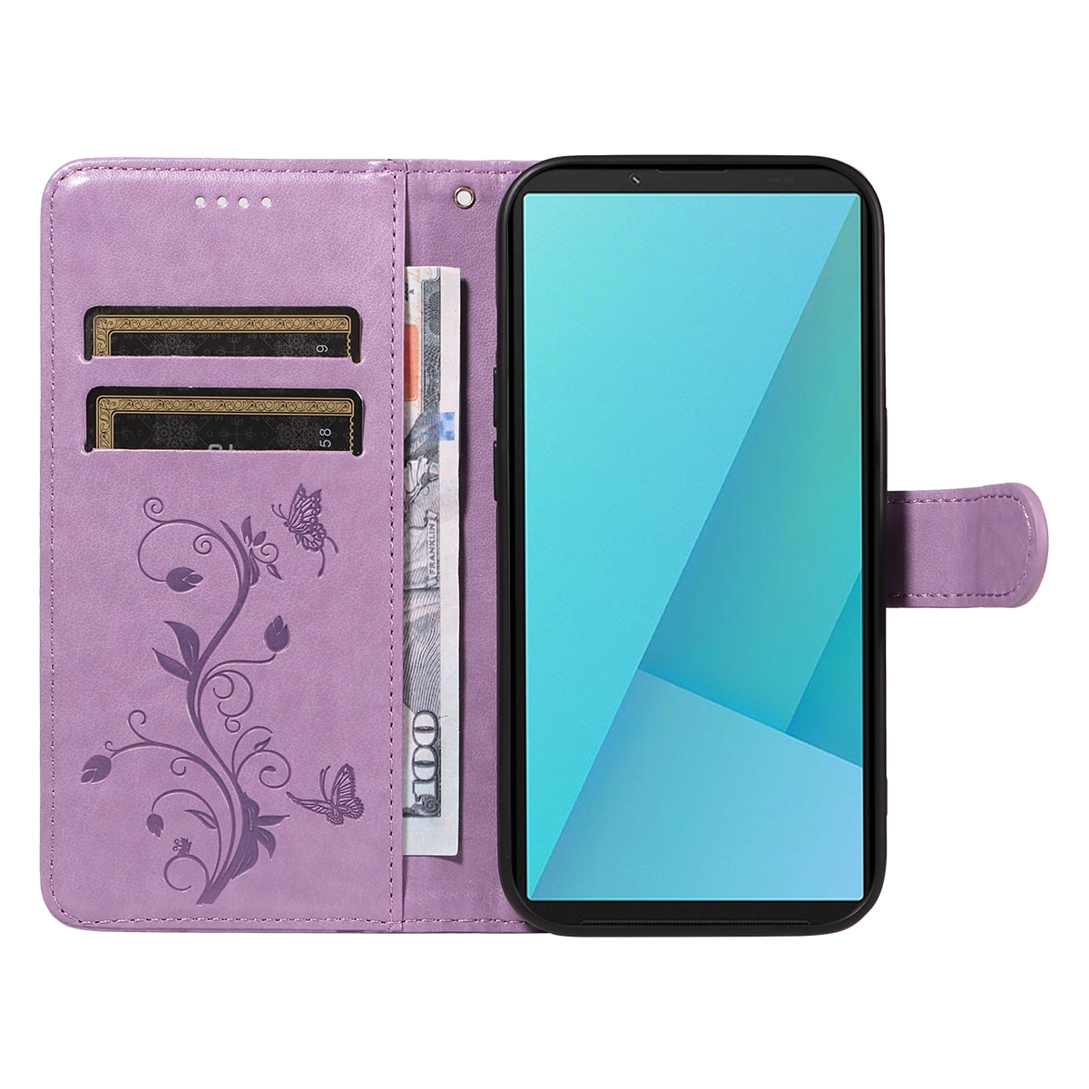 Sony Xperia 10 VII Handyhülle mit Schmetterlingsmuster, Lila