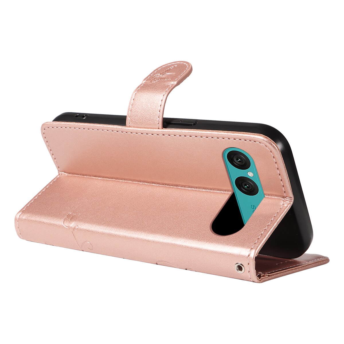 Sony Xperia 10 VII Handyhülle mit Schmetterlingsmuster, Roségold