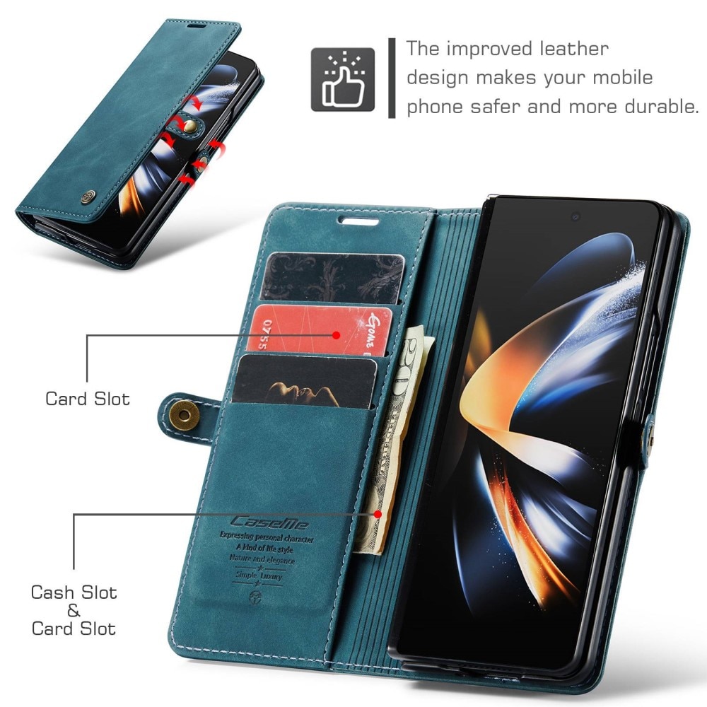 Slim Portemonnaie-Hülle Samsung Galaxy Z Fold 4 blau