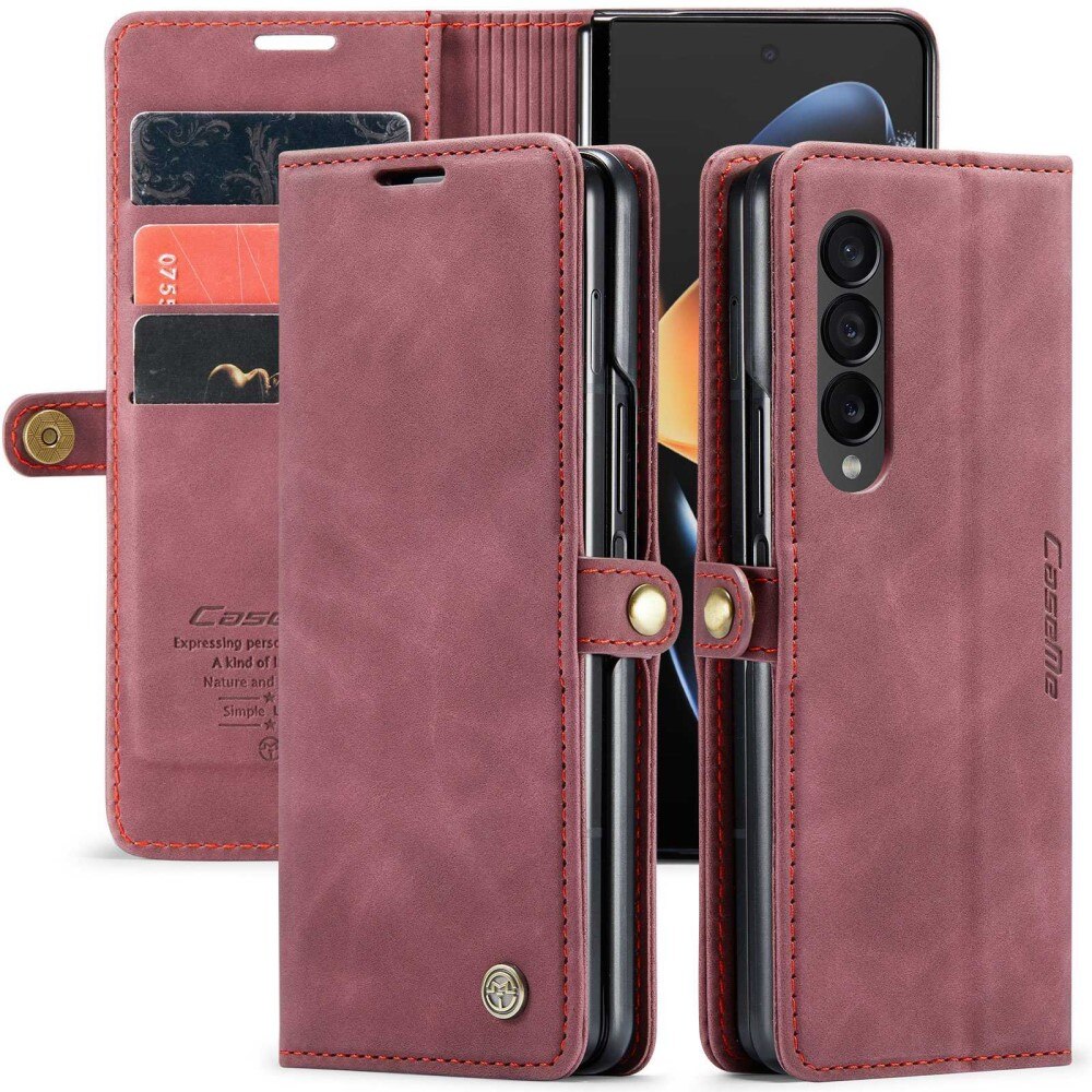 Slim Portemonnaie-Hülle Samsung Galaxy Z Fold 4 rot