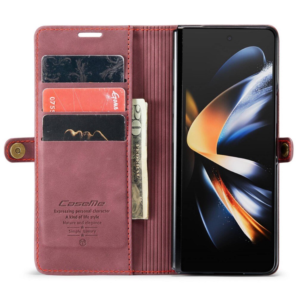 Slim Portemonnaie-Hülle Samsung Galaxy Z Fold 4 rot