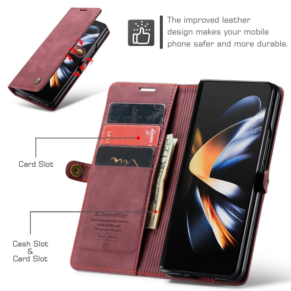 Slim Portemonnaie-Hülle Samsung Galaxy Z Fold 4 rot