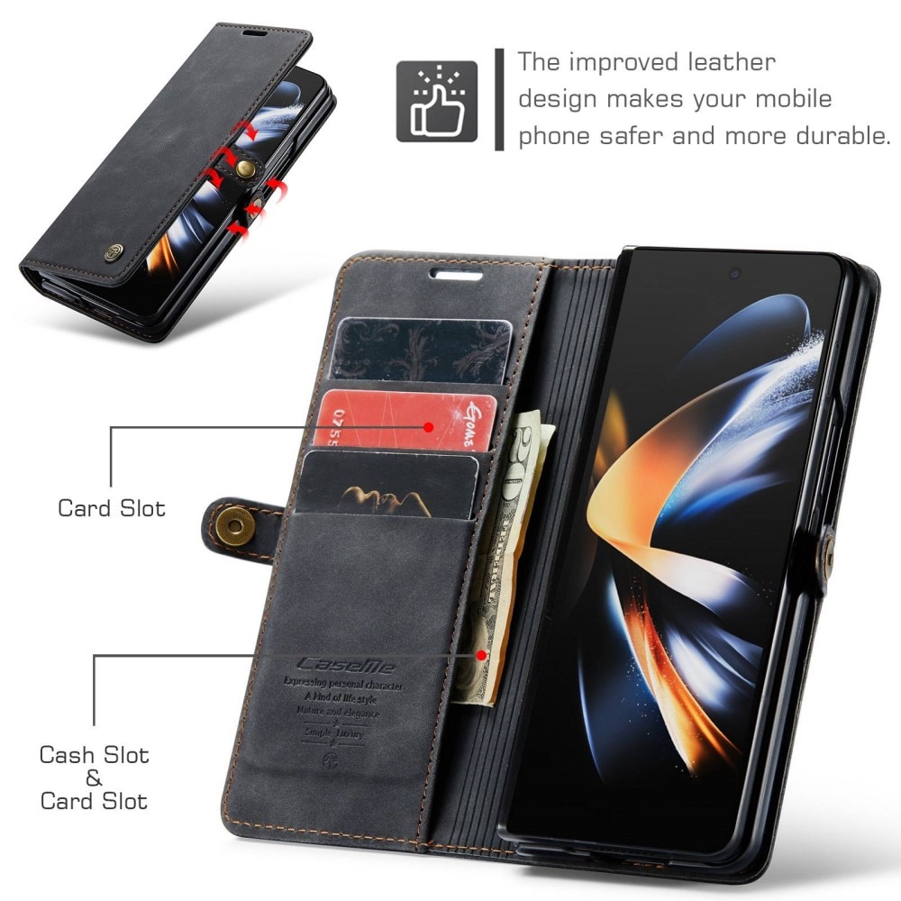 Slim Portemonnaie-Hülle Samsung Galaxy Z Fold 4 schwarz