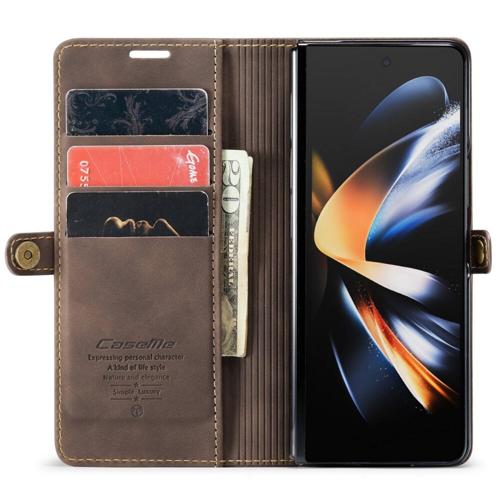 Slim Portemonnaie-Hülle Samsung Galaxy Z Fold 4 braun