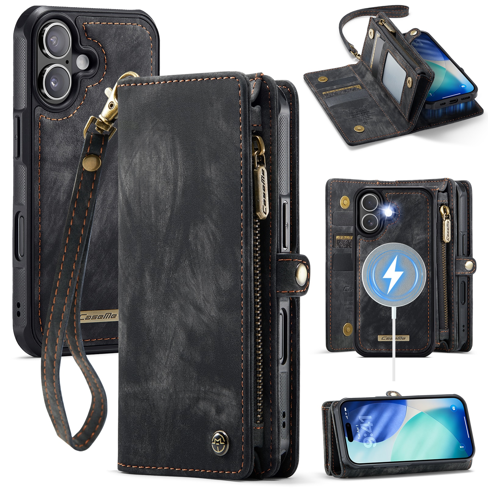 Multi-slot Portemonnaie-Hülle iPhone 17 Grau