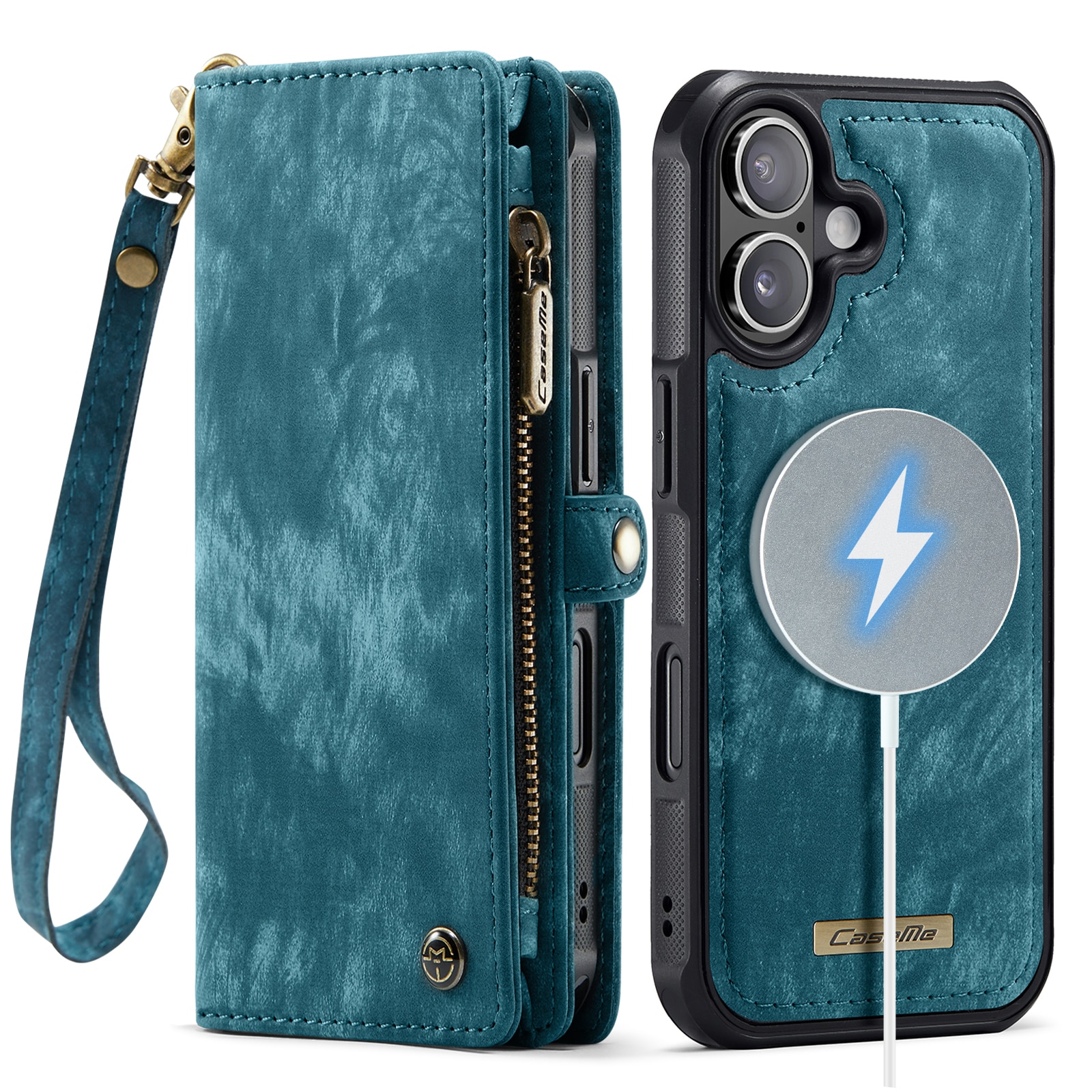 Multi-slot Portemonnaie-Hülle iPhone 17 Blau