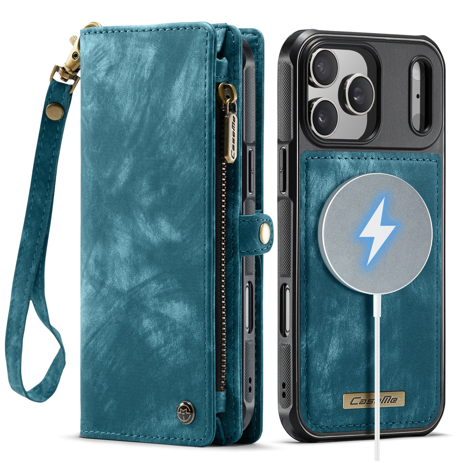 Multi-slot Portemonnaie-Hülle iPhone 17 Pro Max Blau