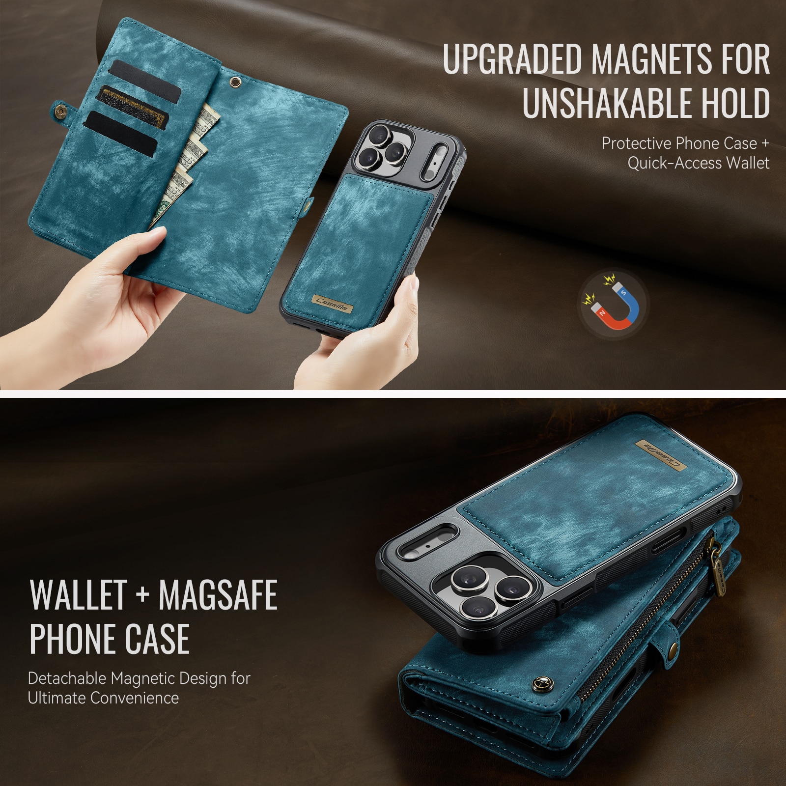 Multi-slot Portemonnaie-Hülle iPhone 17 Pro Max Blau