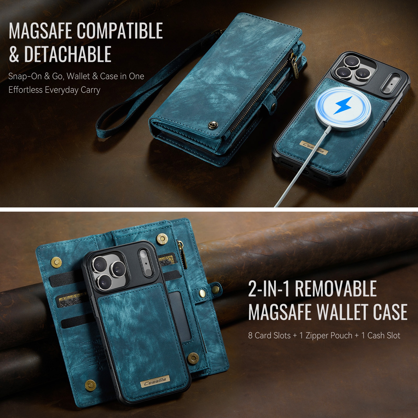 Multi-slot Portemonnaie-Hülle iPhone 17 Pro Max Blau