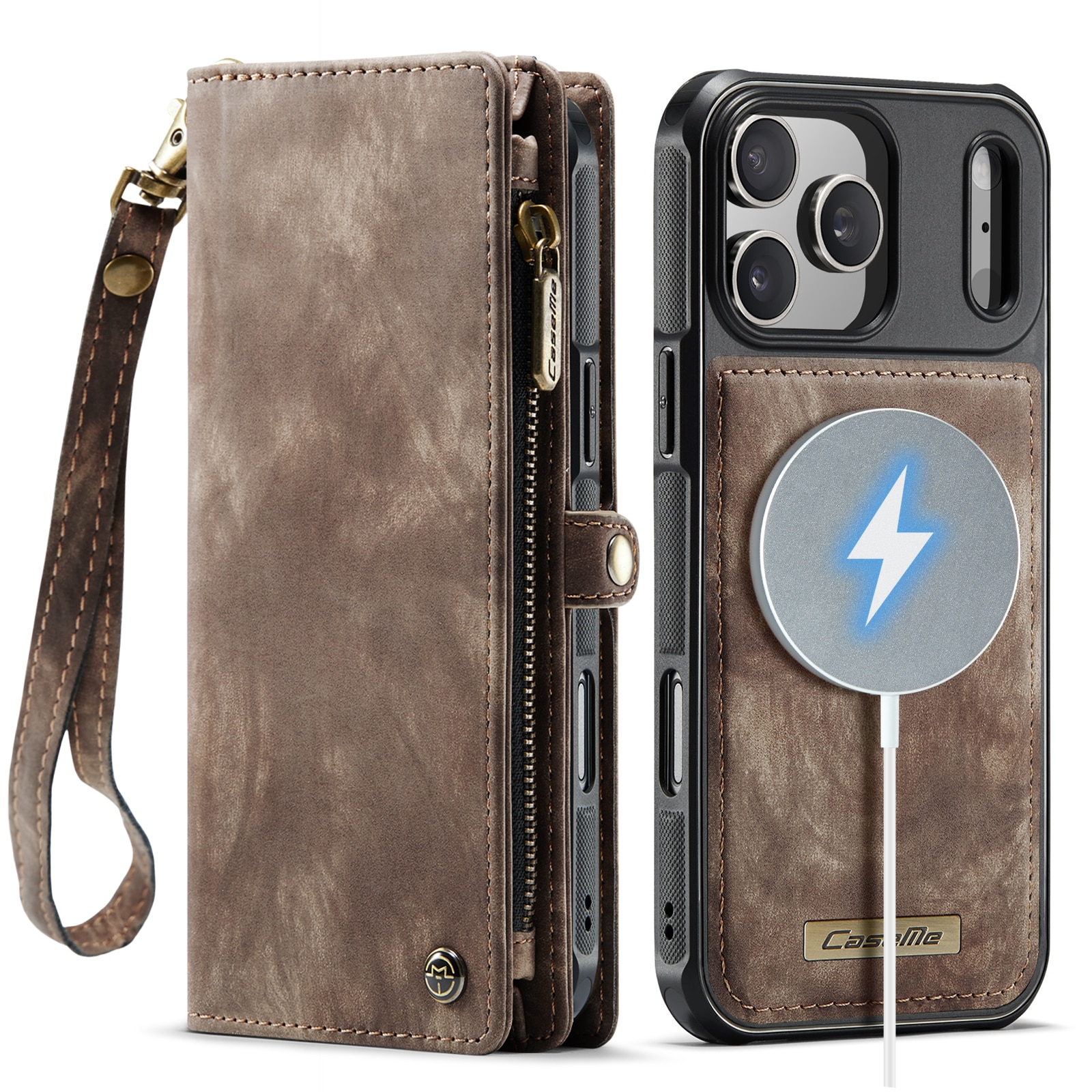 Multi-slot Portemonnaie-Hülle iPhone 17 Pro Max Braun