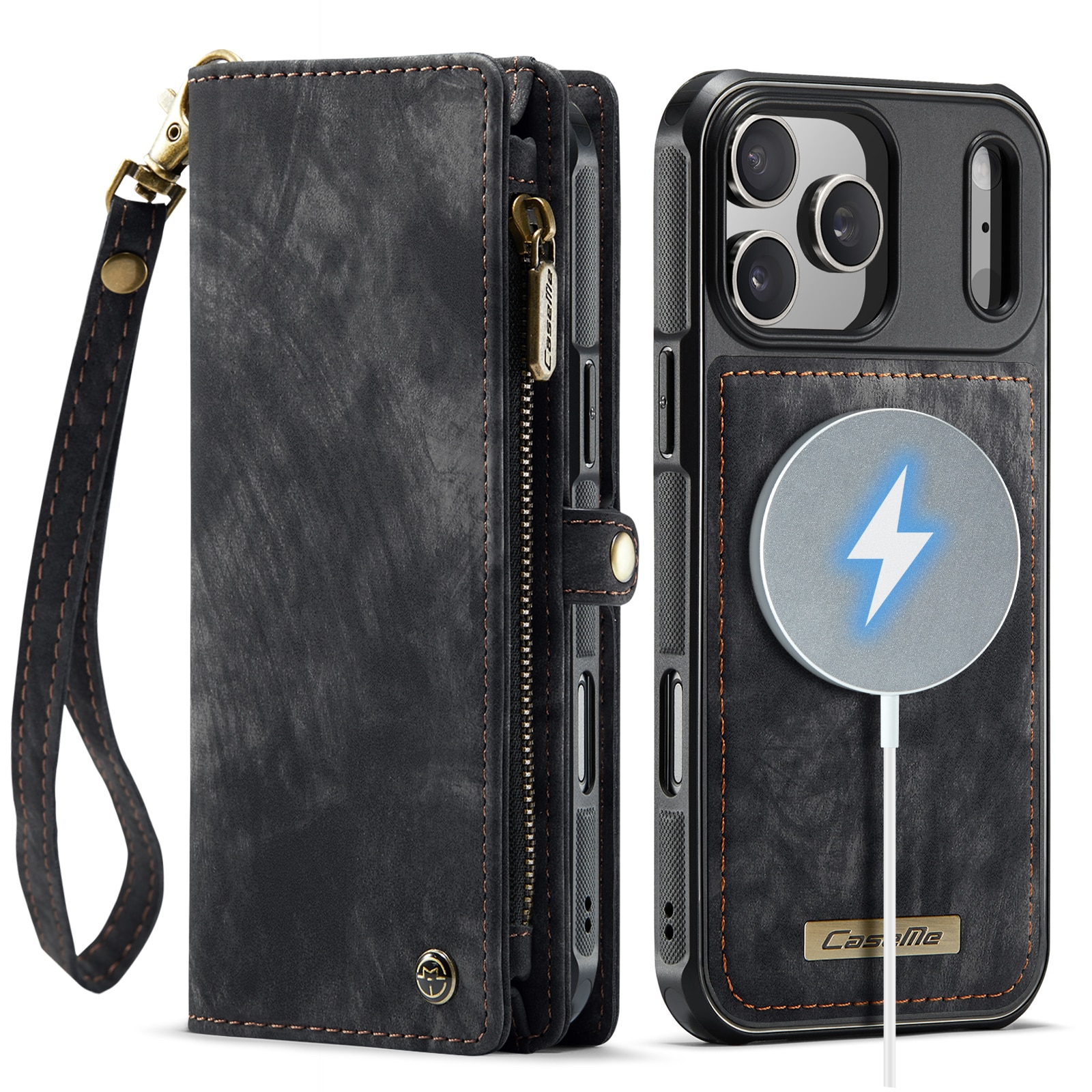 Multi-slot Portemonnaie-Hülle iPhone 17 Pro Grau
