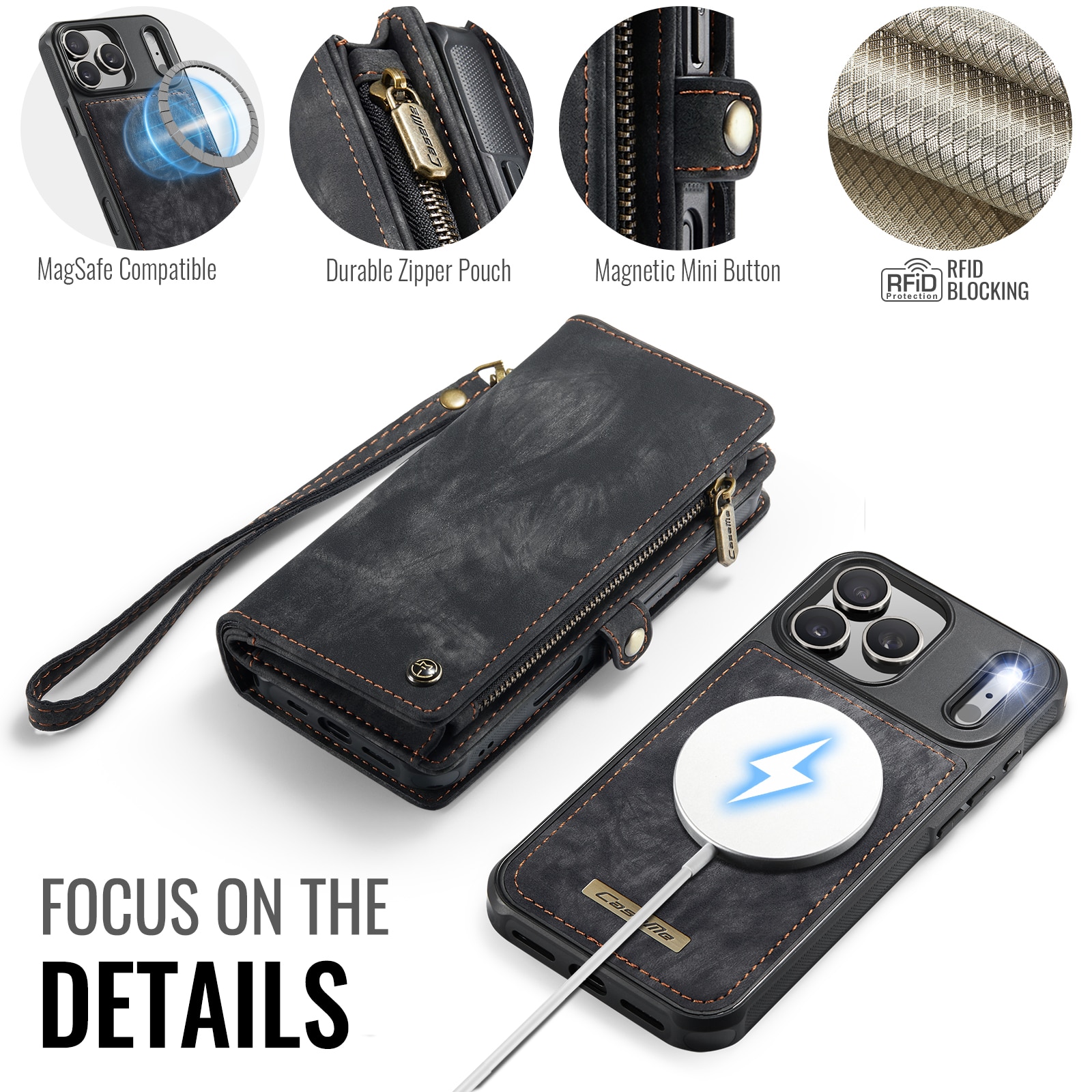 Multi-slot Portemonnaie-Hülle iPhone 17 Pro Grau