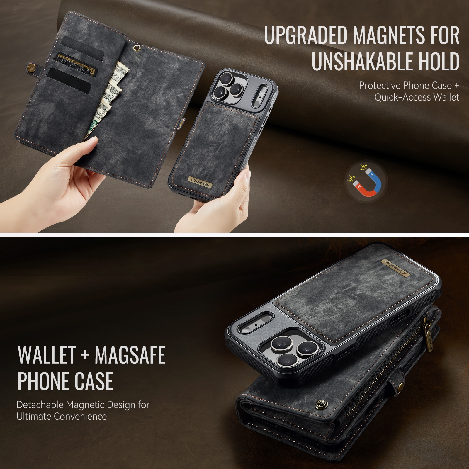 Multi-slot Portemonnaie-Hülle iPhone 17 Pro Grau