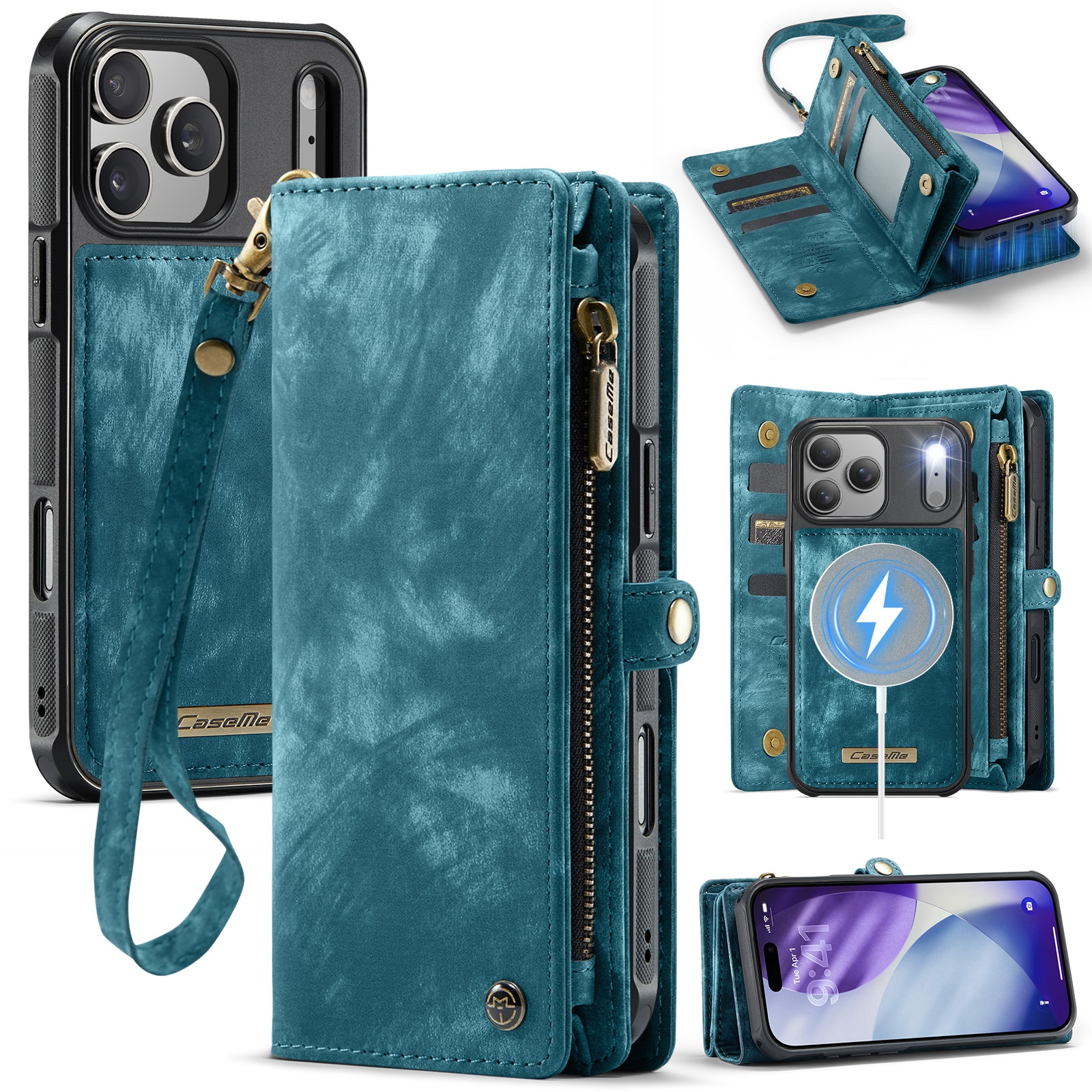 Multi-slot Portemonnaie-Hülle iPhone 17 Pro Blau