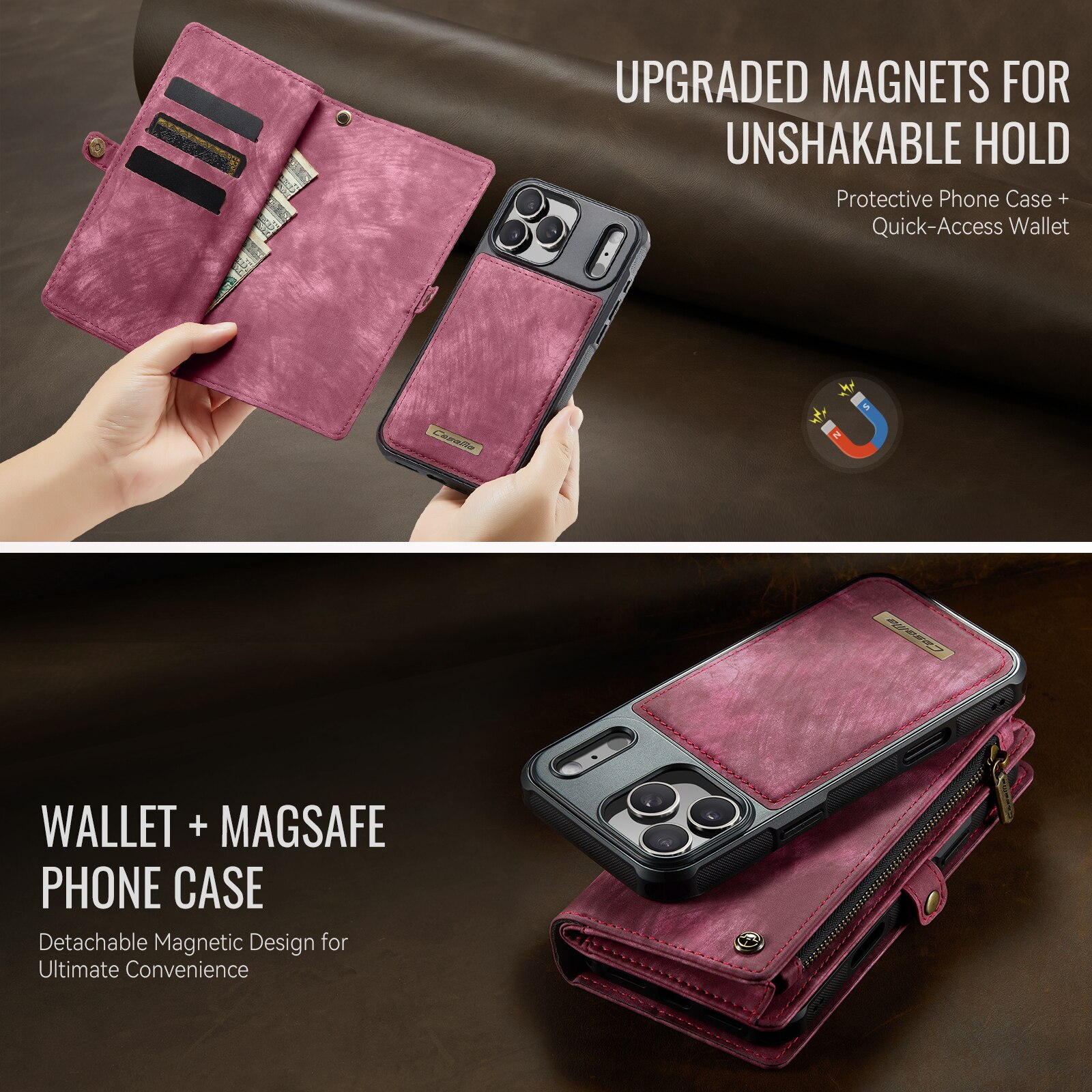 Multi-slot Portemonnaie-Hülle iPhone 17 Pro Rot
