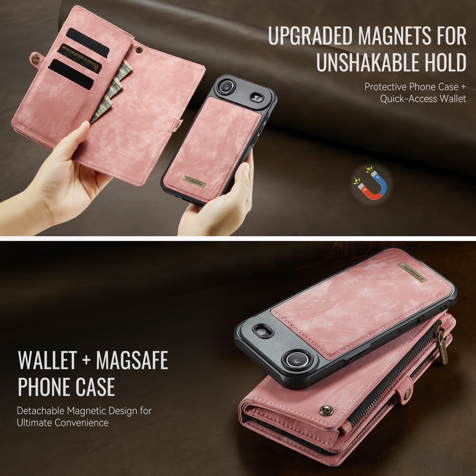 Multi-slot Portemonnaie-Hülle iPhone Air Rosa