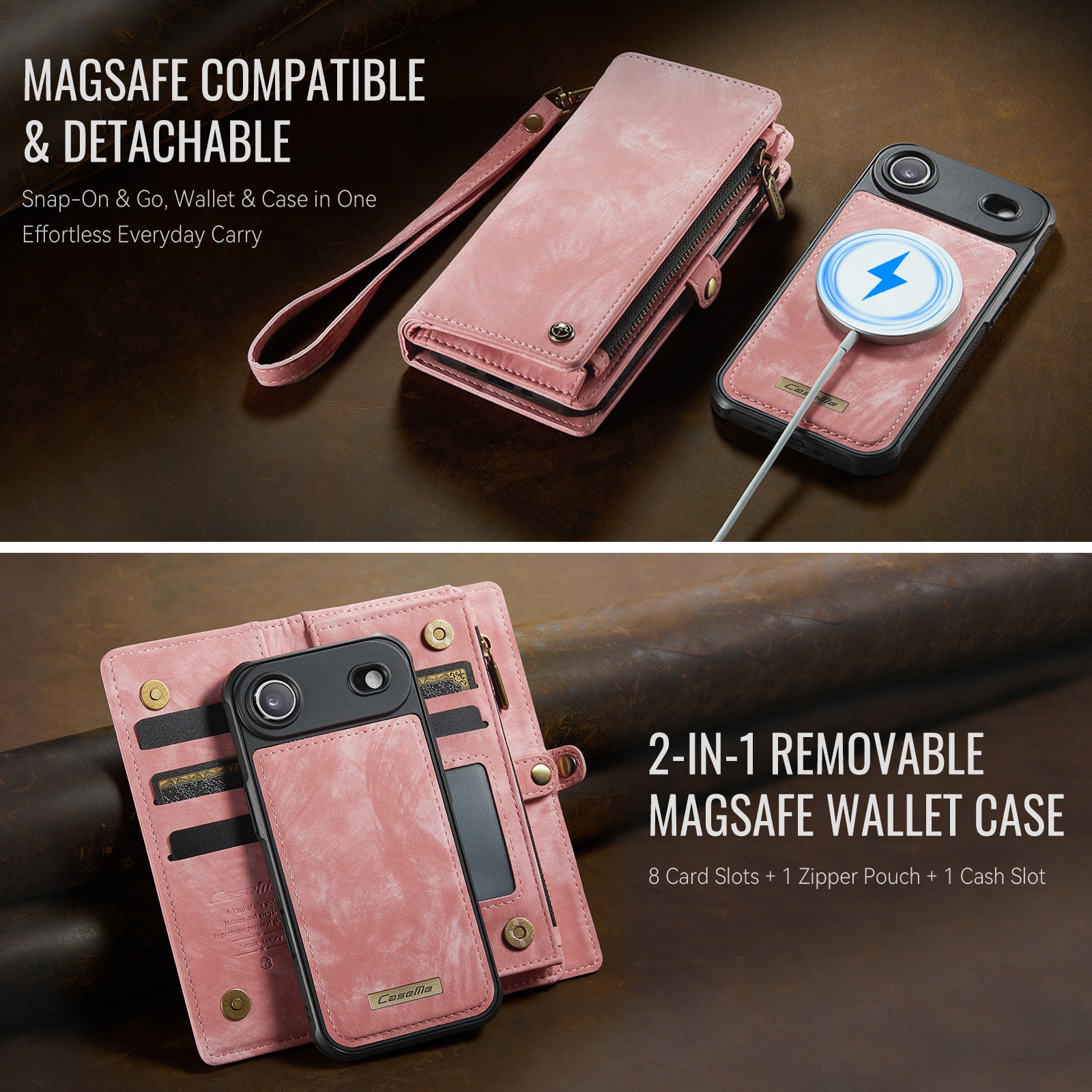 Multi-slot Portemonnaie-Hülle iPhone Air Rosa