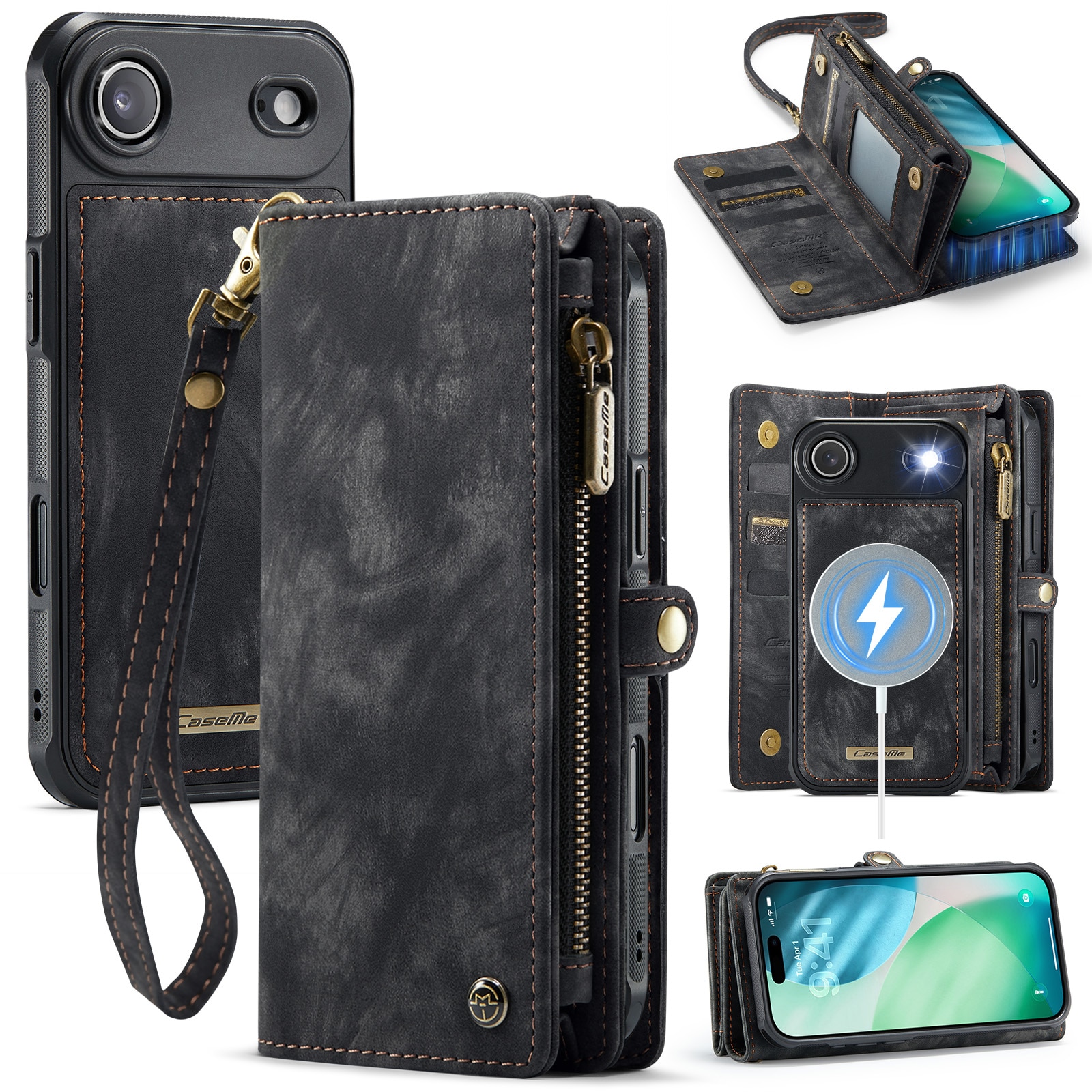 Multi-slot Portemonnaie-Hülle iPhone Air Grau