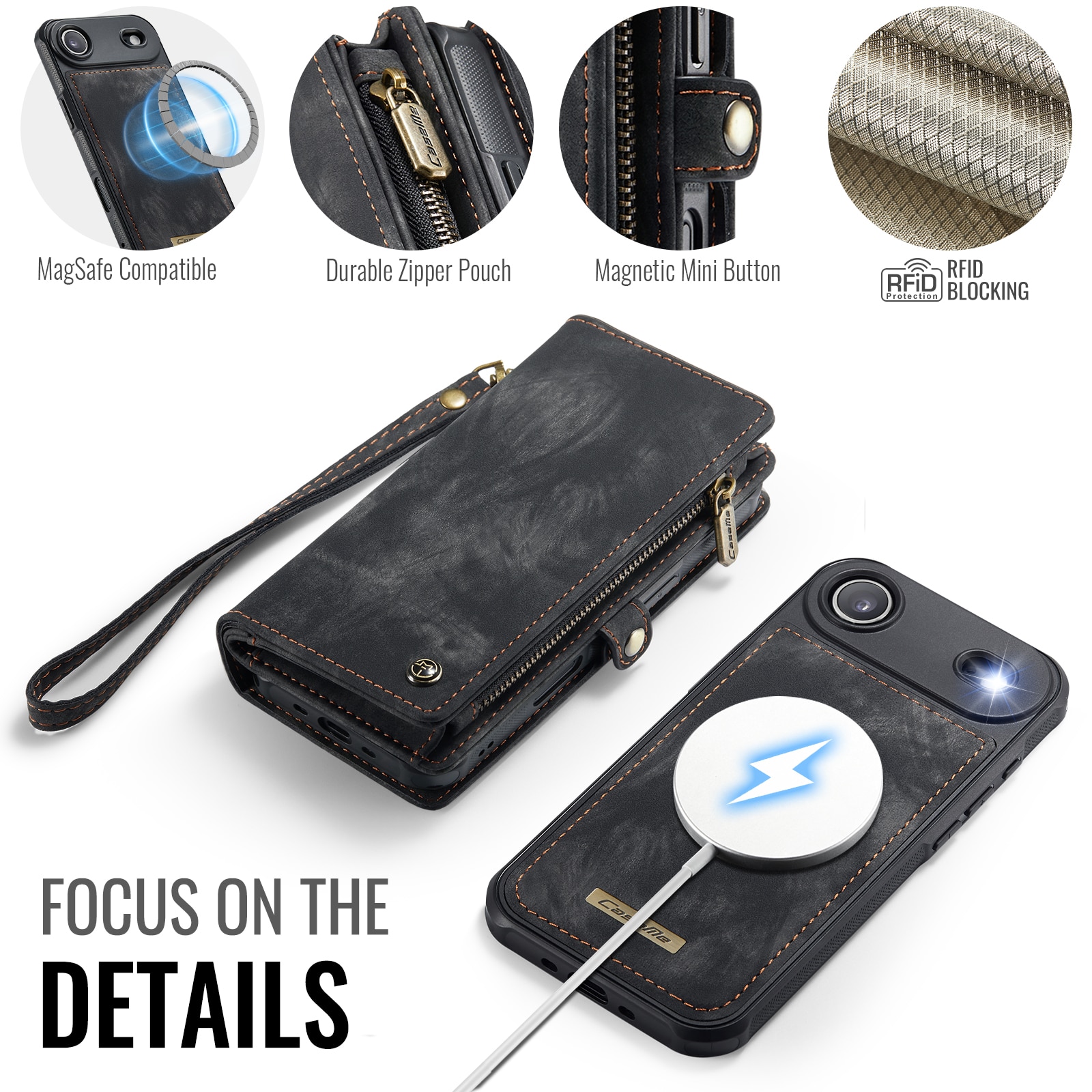 Multi-slot Portemonnaie-Hülle iPhone Air Grau