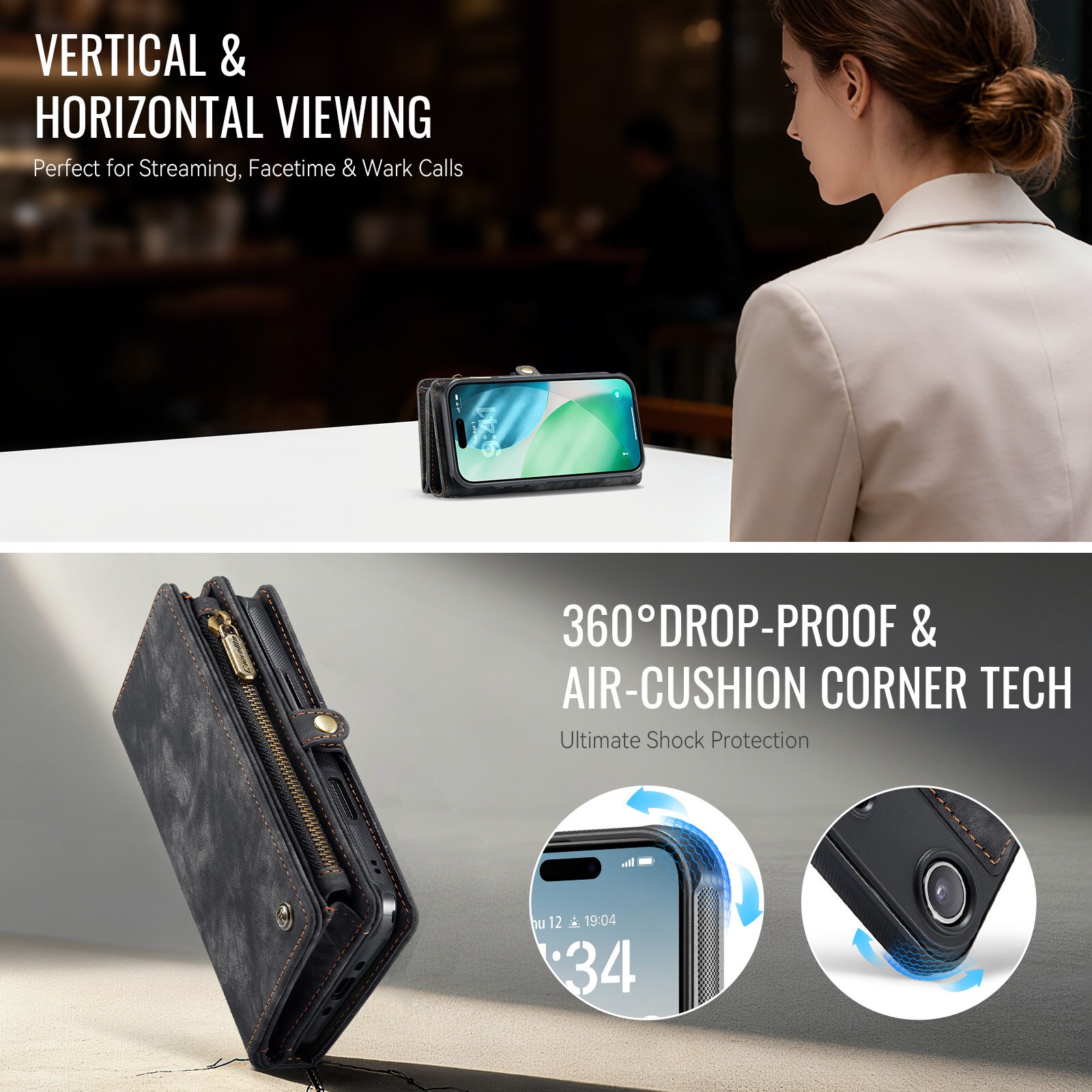 Multi-slot Portemonnaie-Hülle iPhone Air Grau