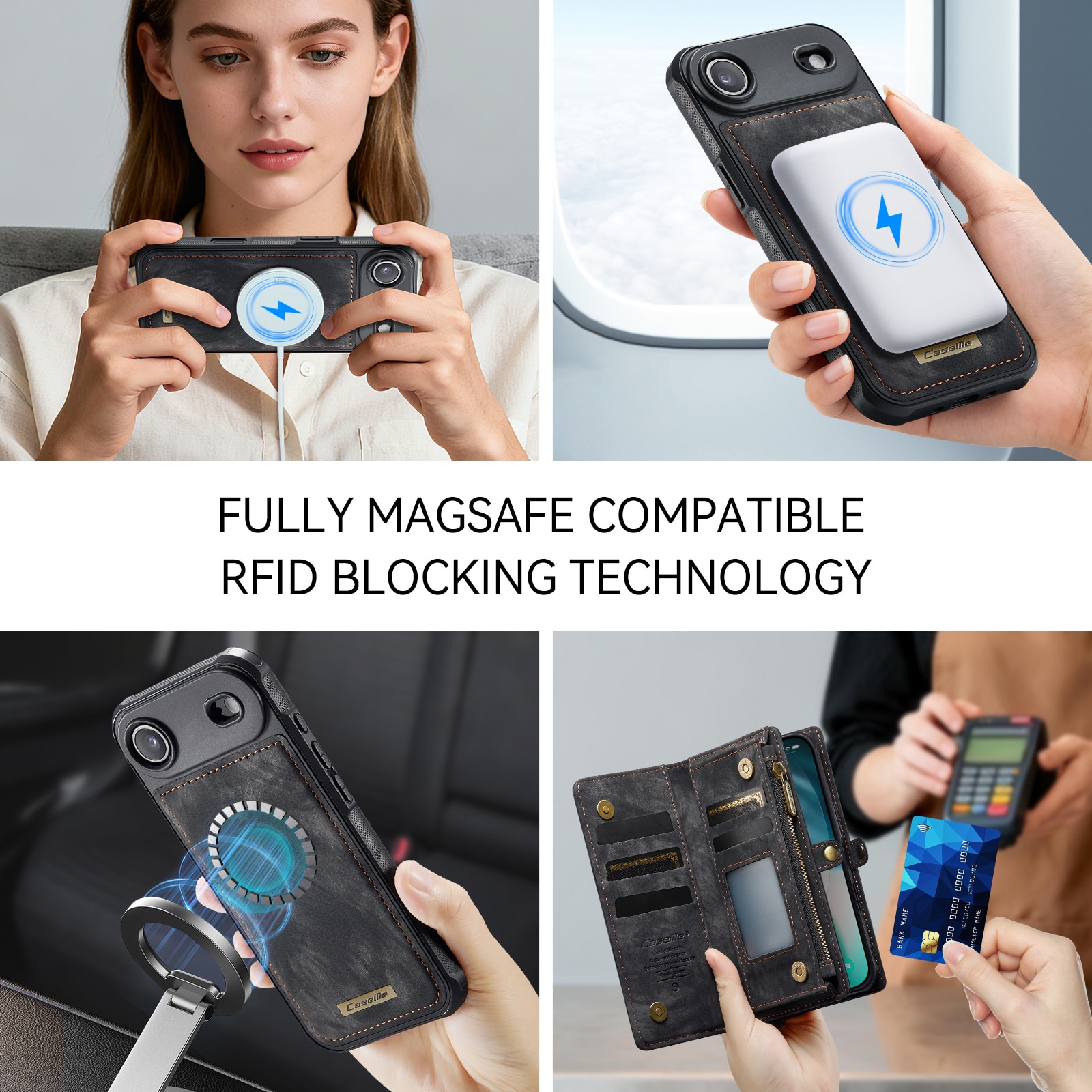 Multi-slot Portemonnaie-Hülle iPhone Air Grau