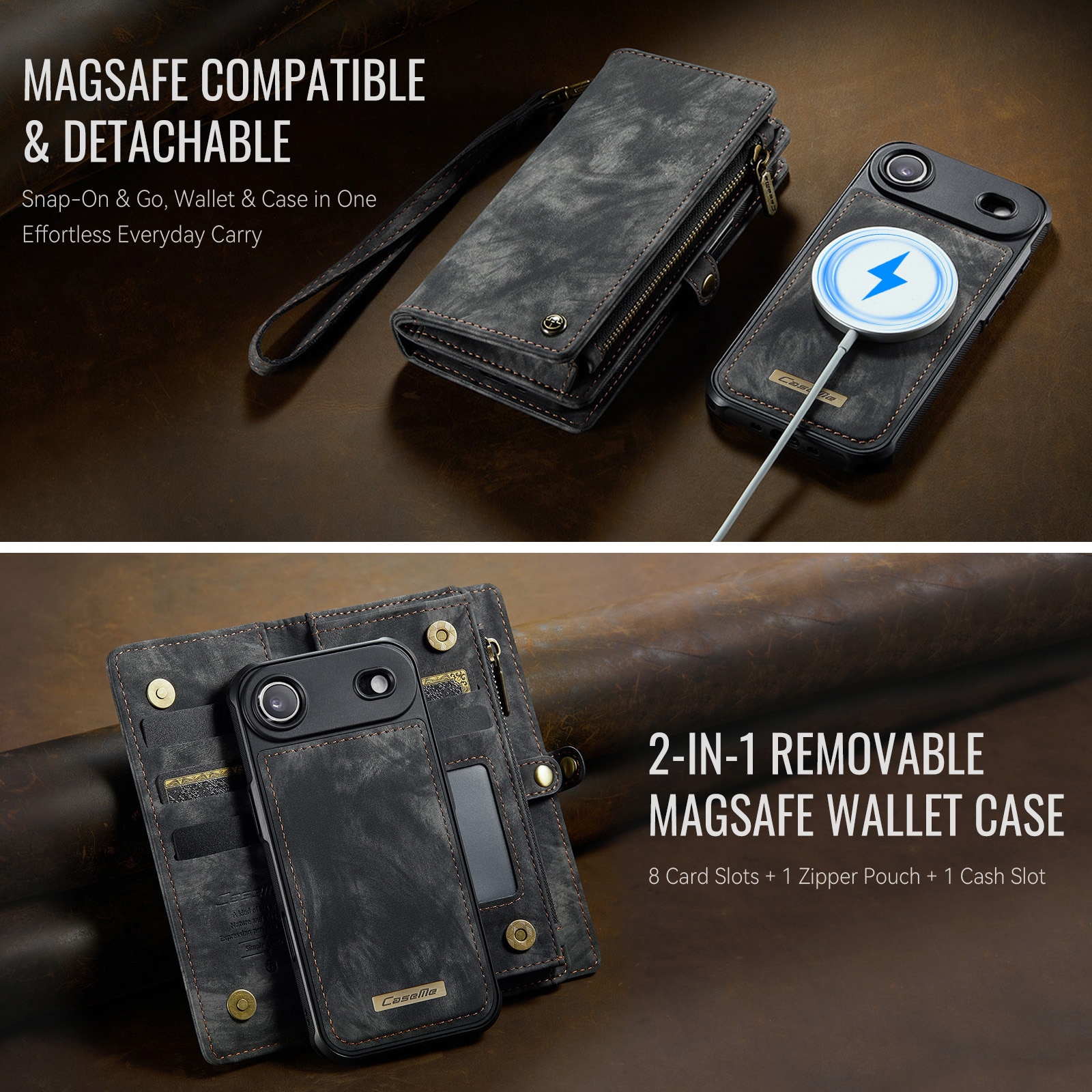 Multi-slot Portemonnaie-Hülle iPhone Air Grau