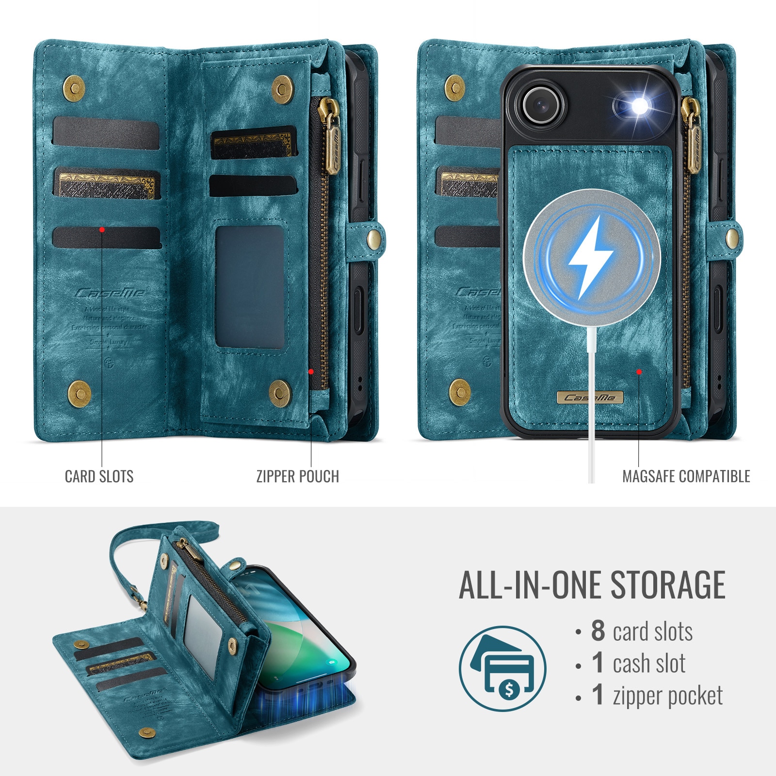Multi-slot Portemonnaie-Hülle iPhone Air Blau
