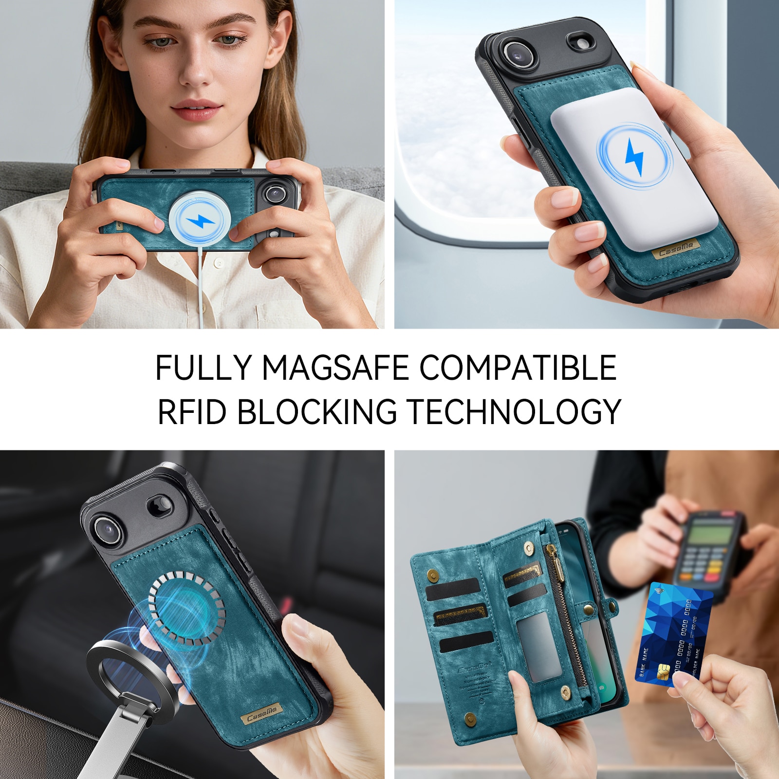 Multi-slot Portemonnaie-Hülle iPhone Air Blau