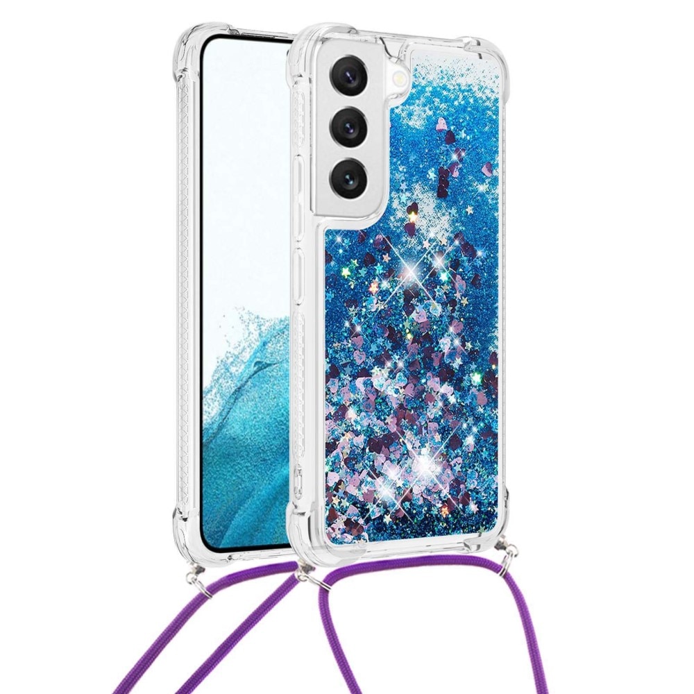 Samsung Galaxy S23 Glitter Powder TPU Handyhülle zum umhängen blau