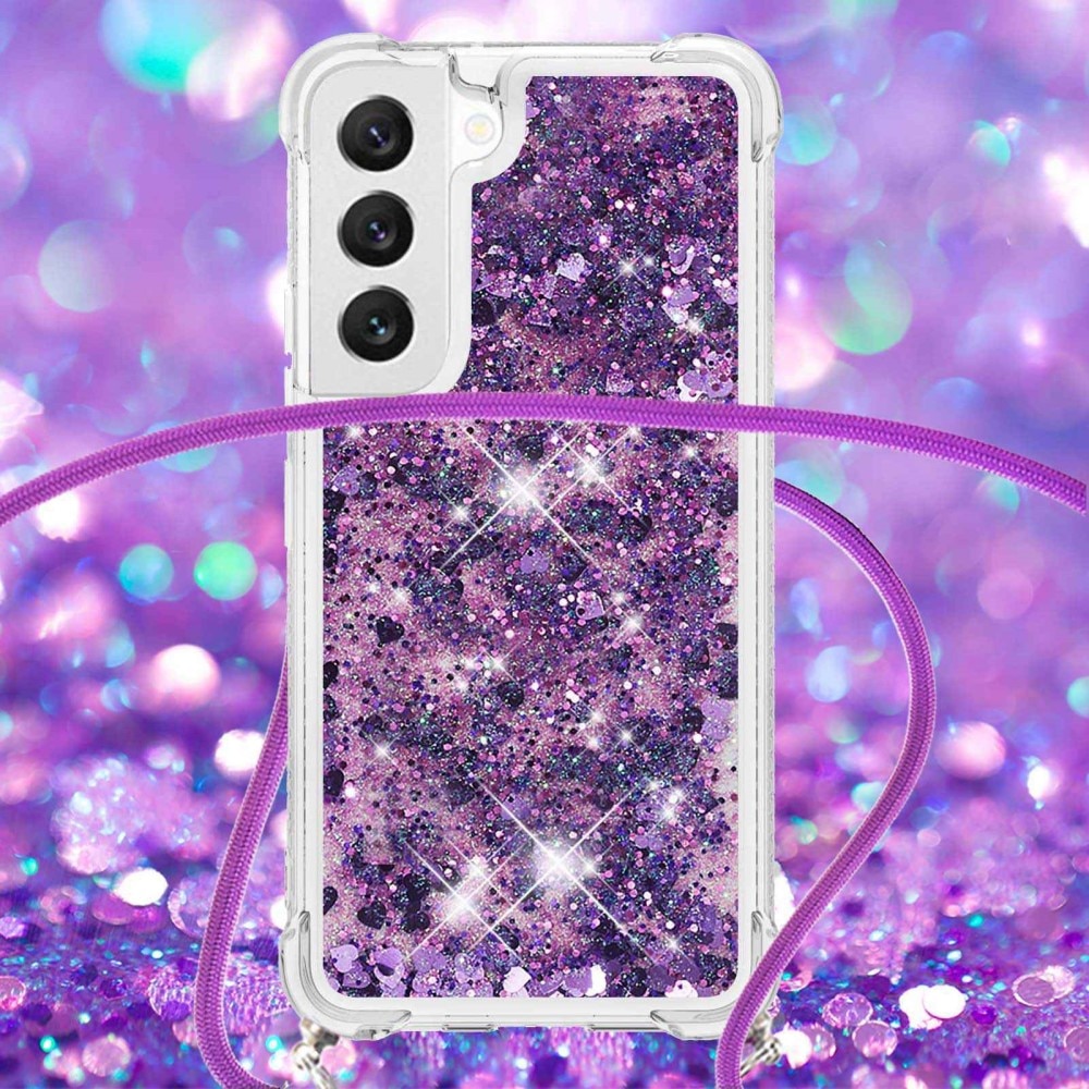 Samsung Galaxy S23 Glitter Powder TPU Handyhülle zum umhängen lila