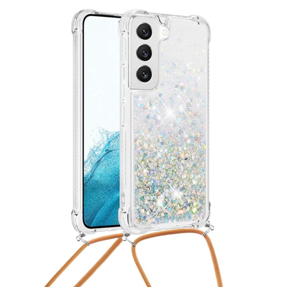 Samsung Galaxy S23 Glitter Powder TPU Handyhülle zum umhängen silber