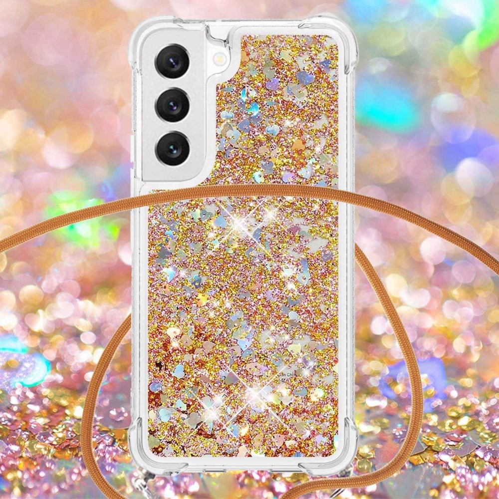 Samsung Galaxy S23 Glitter Powder TPU Handyhülle zum umhängen gold