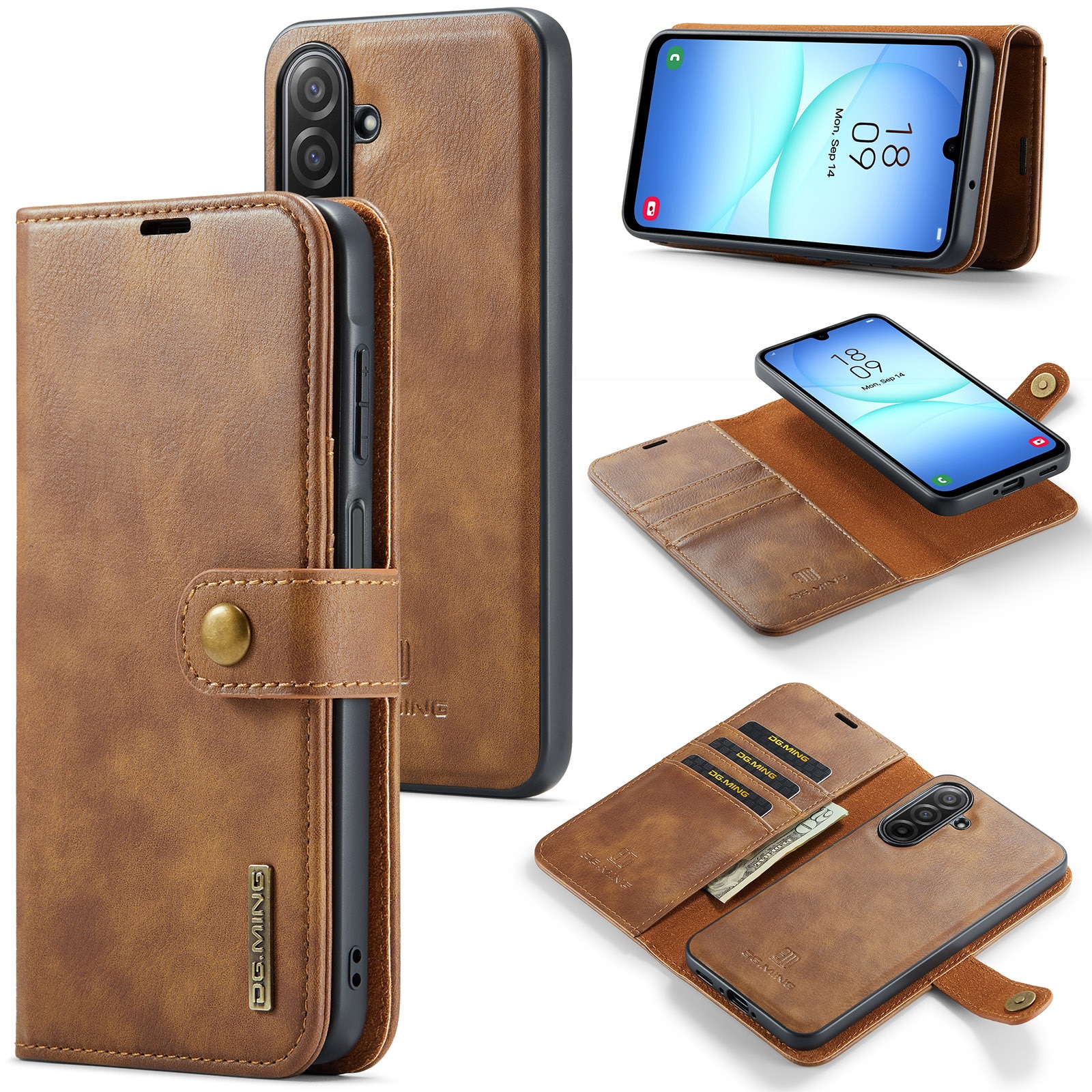 Handytasche Magnetische Samsung Galaxy A17 Cognac