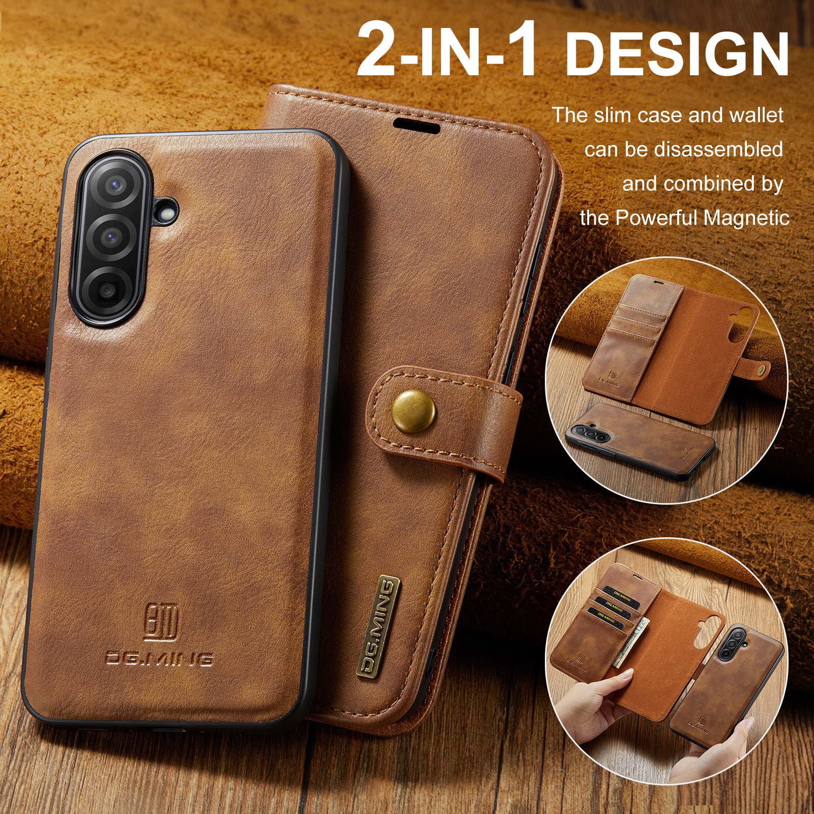 Handytasche Magnetische Samsung Galaxy A17 Cognac