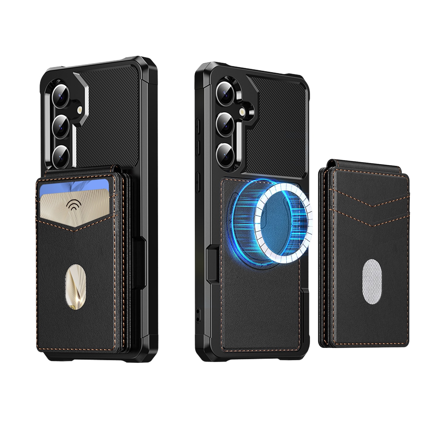 Samsung Galaxy S24 Magnetische Hülle mit Kartenhalter Schwarz