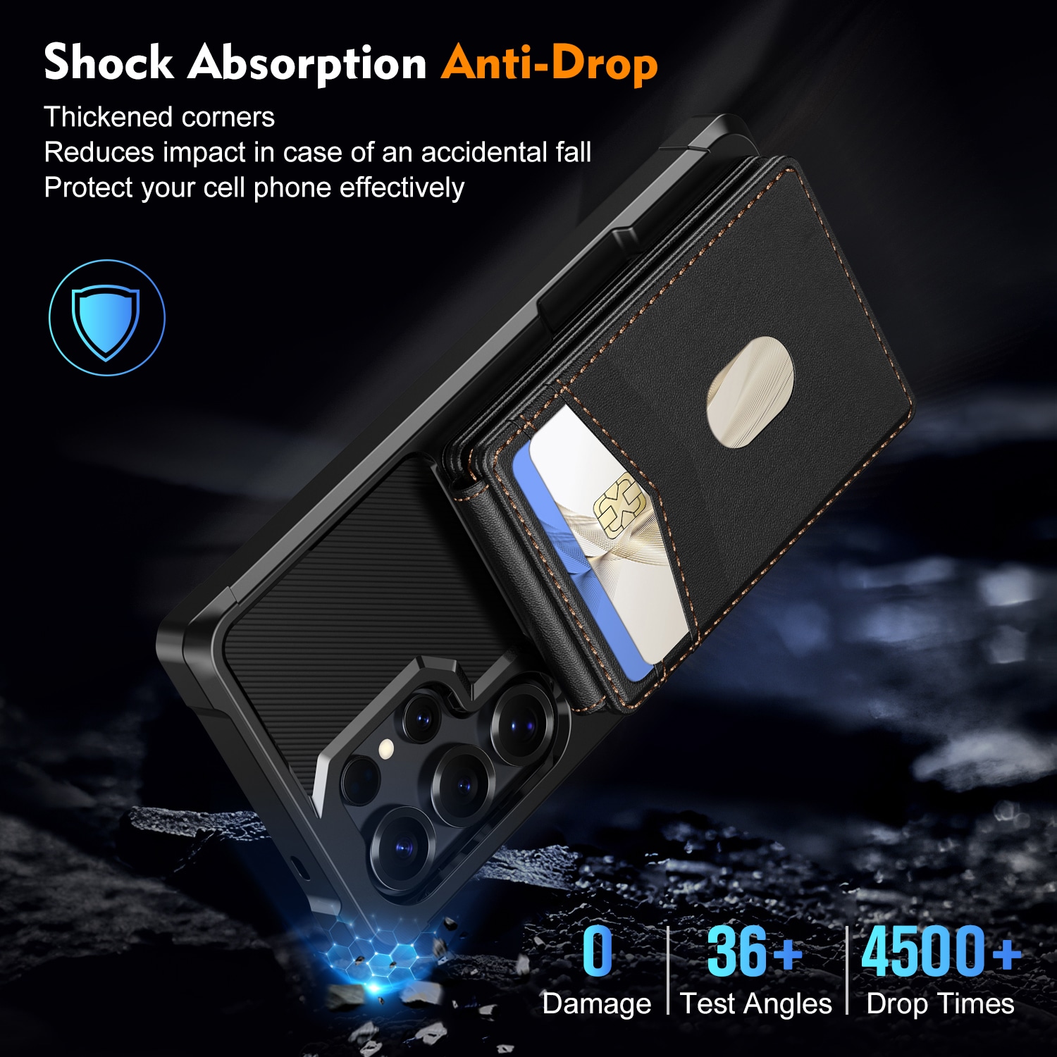 Samsung Galaxy S24 Ultra Magnetische Hülle mit Kartenhalter Schwarz