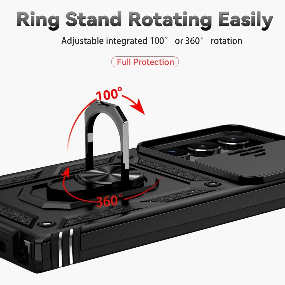 Samsung Galaxy S23 Ultra Hybrid-Hülle Tech Ring+Kameraschutz schwarz