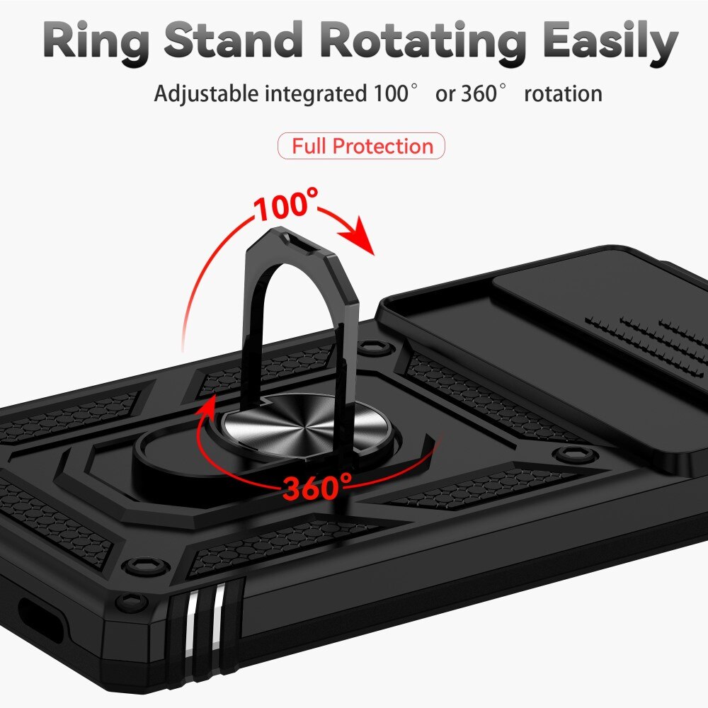 Google Pixel 6a Hybrid-Hülle Tech Ring+Kameraschutz schwarz