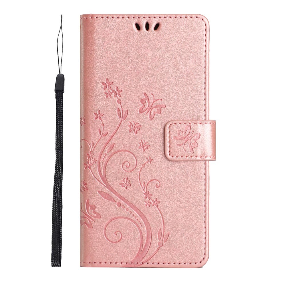 Samsung Galaxy S23 Handytasche Schmetterling rosagold