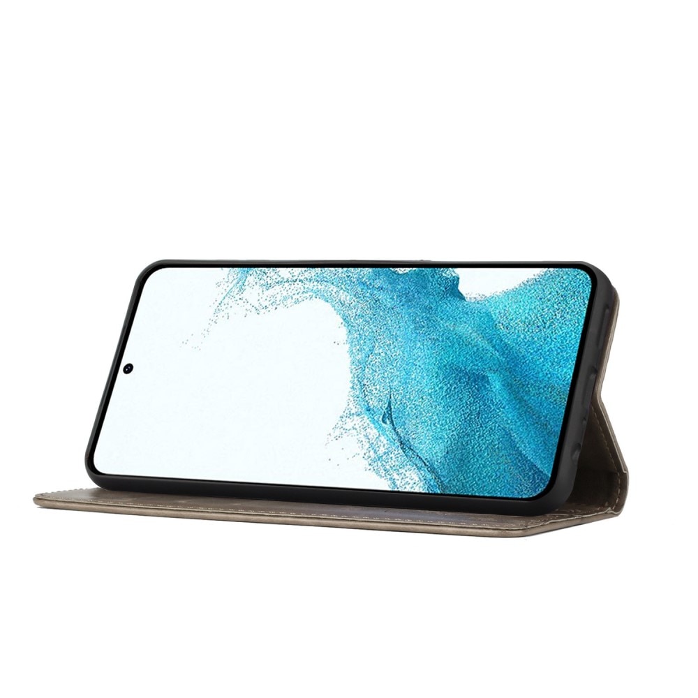 Samsung Galaxy S23 Handyhülle mit Schmetterlingsmuster, grau