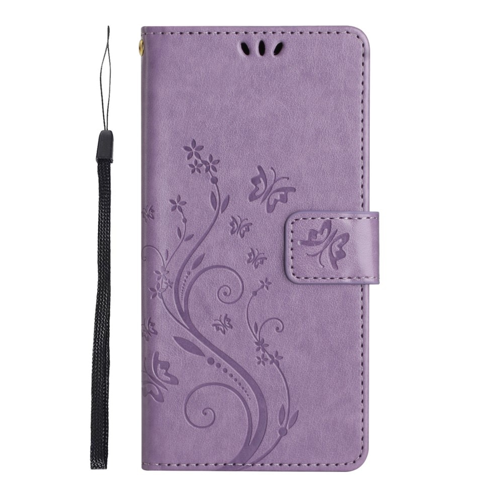 Samsung Galaxy S23 Ultra Handyhülle mit Schmetterlingsmuster, Lila